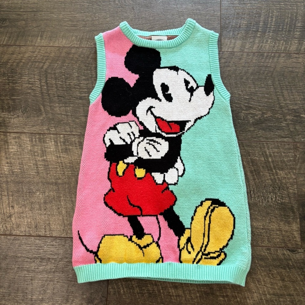 Colorful Girls  Mickey Mouse Knit Tunic Dress